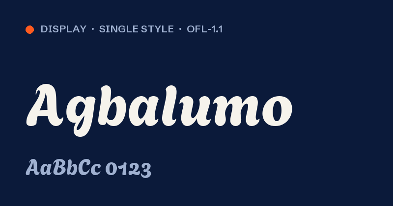 Anteprima del font Agbalumo