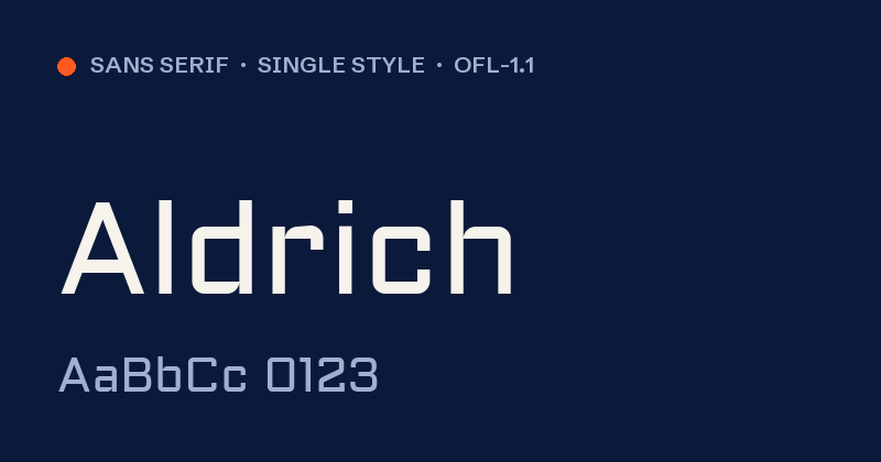 Anteprima del font Aldrich