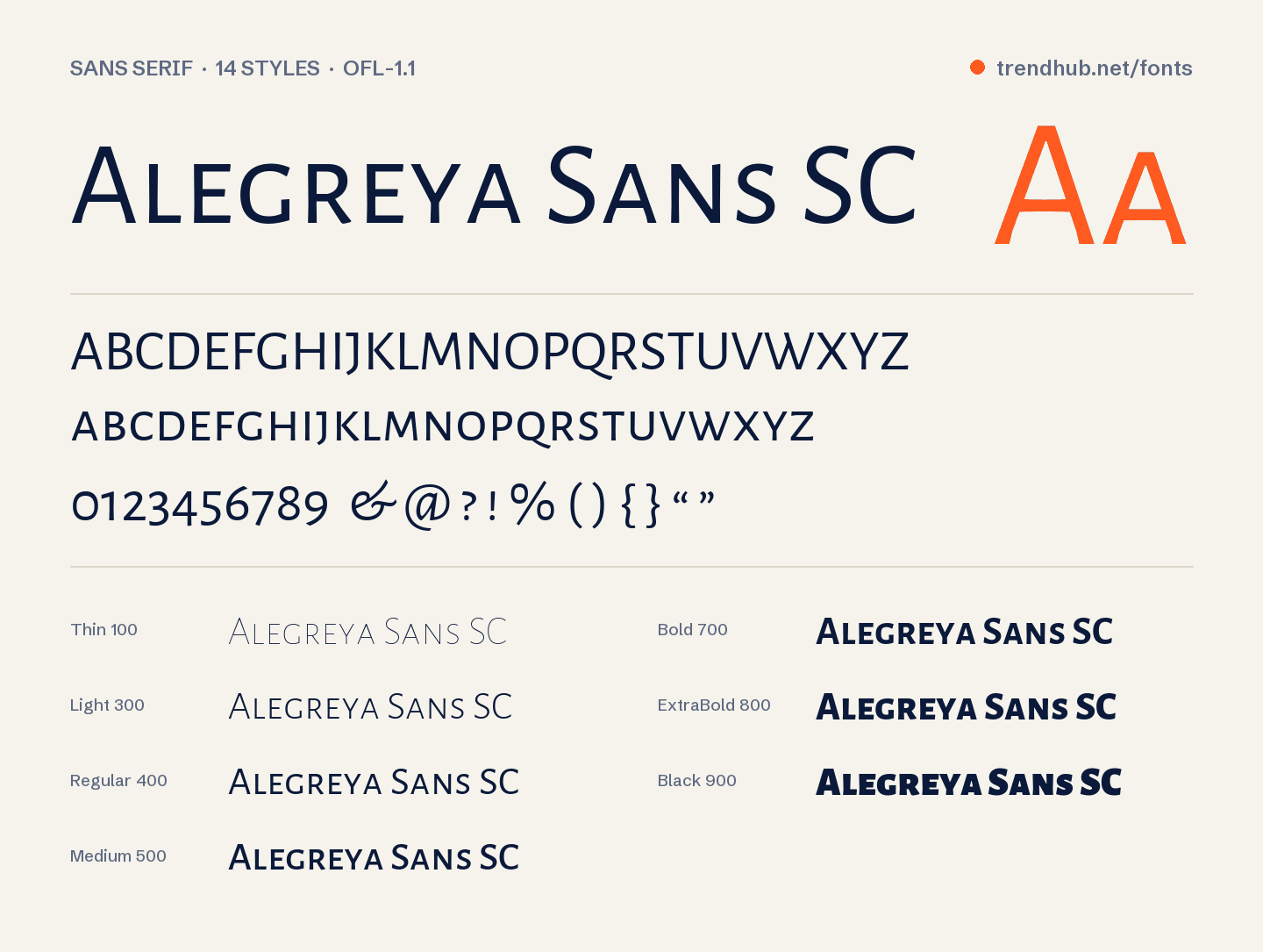 Schriftmuster von Alegreya Sans SC
