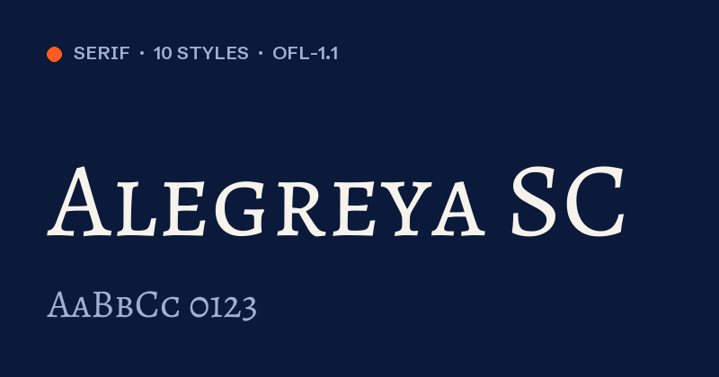 Voorbeeld van het font Alegreya SC