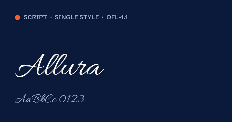 Allura font önizlemesi