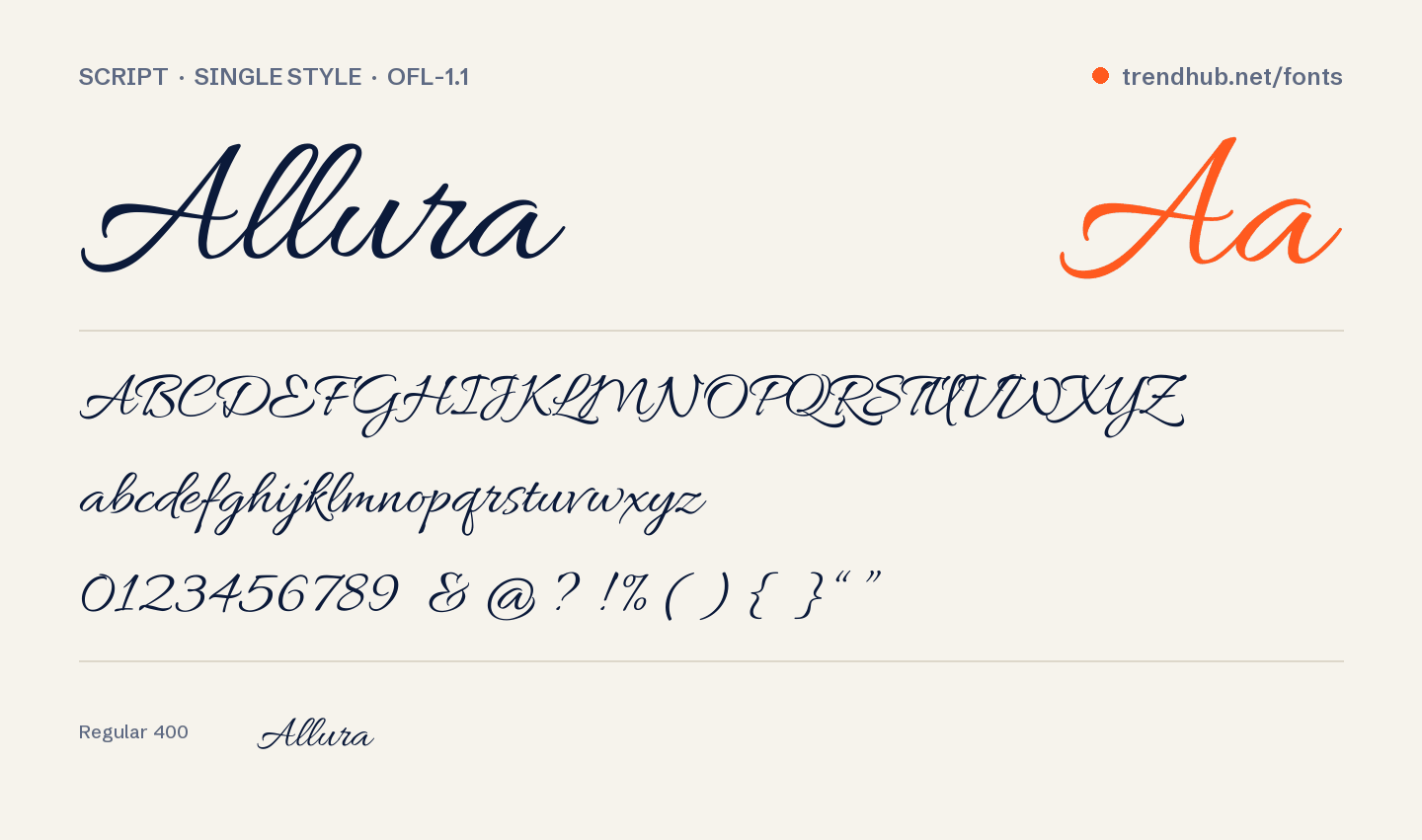 Allura font örneği