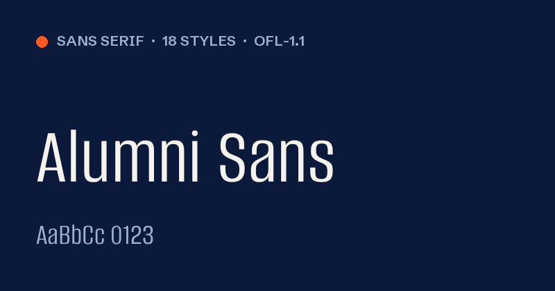 Vorschau des Fonts Alumni Sans