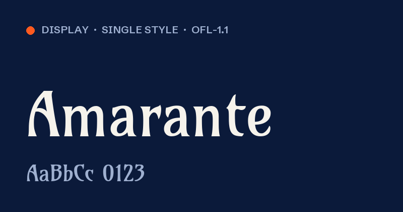 Voorbeeld van het font Amarante
