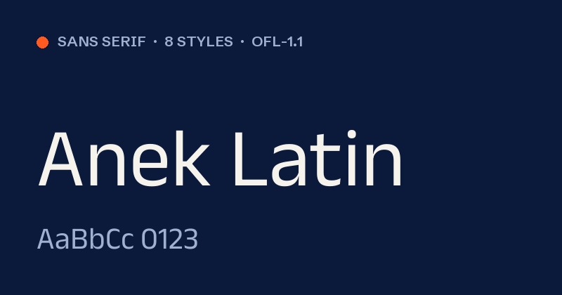 Anek Latin font önizlemesi