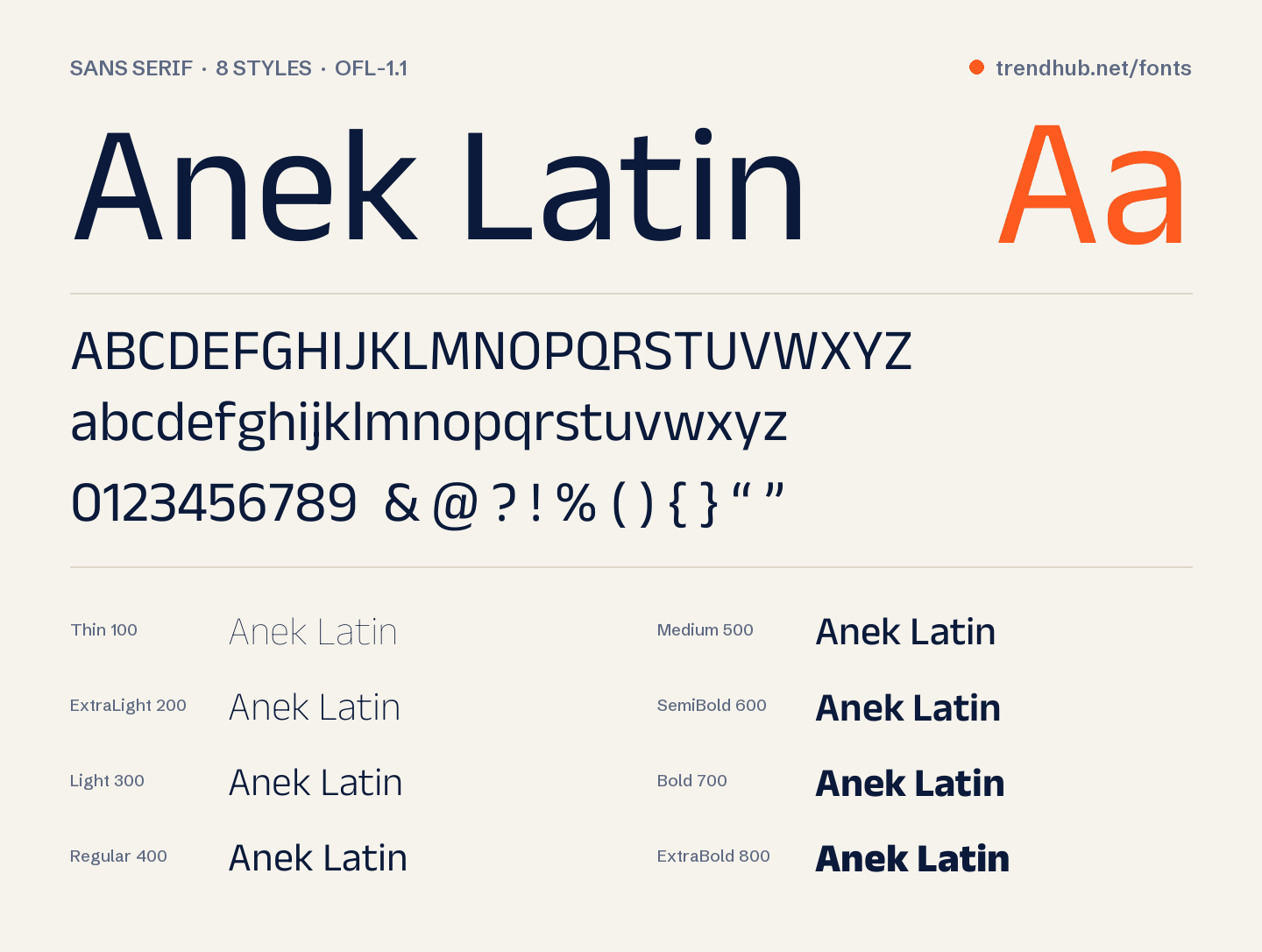 Anek Latin font örneği