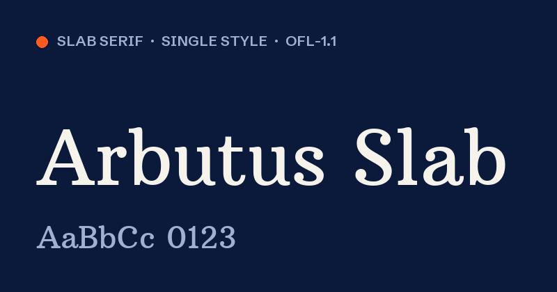 Voorbeeld van het font Arbutus Slab