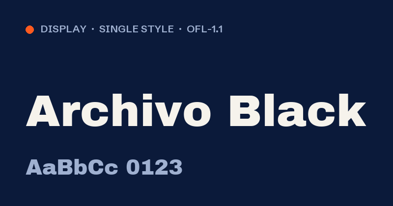 Vorschau des Fonts Archivo Black