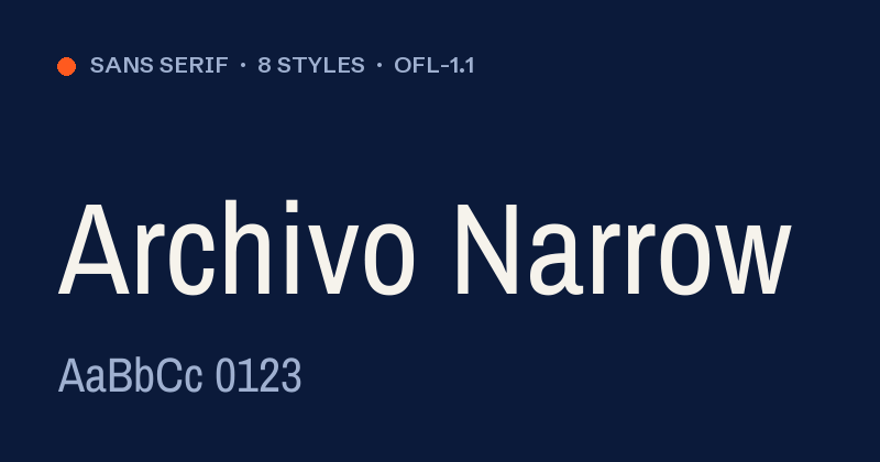 Vista previa de la fuente Archivo Narrow