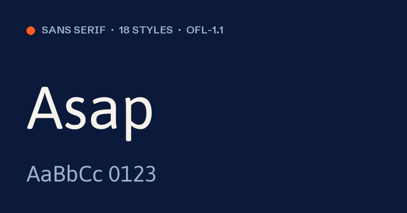 Превью шрифта Asap
