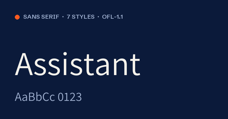 Assistant font preview card