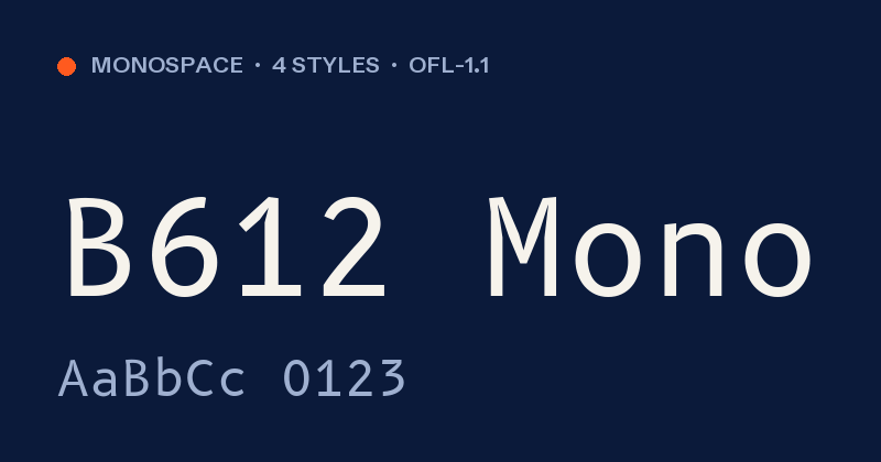 Voorbeeld van het font B612 Mono