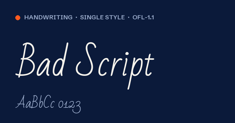 Voorbeeld van het font Bad Script