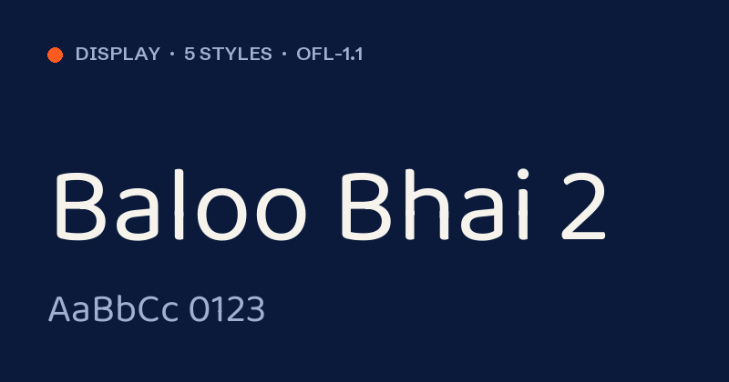 Превью шрифта Baloo Bhai 2