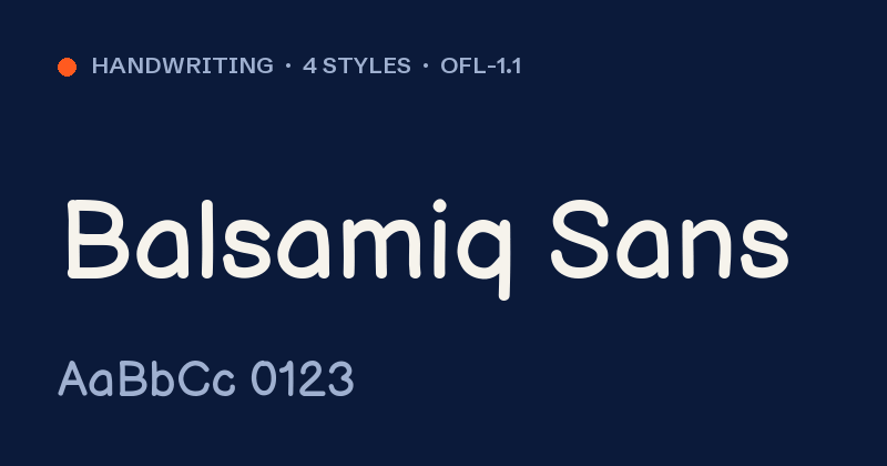 Vista previa de la fuente Balsamiq Sans