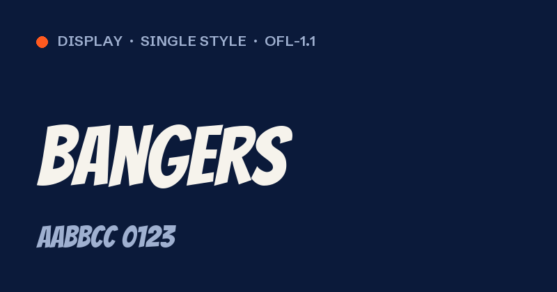 Anteprima del font Bangers