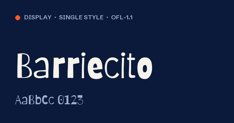 Превью шрифта Barriecito