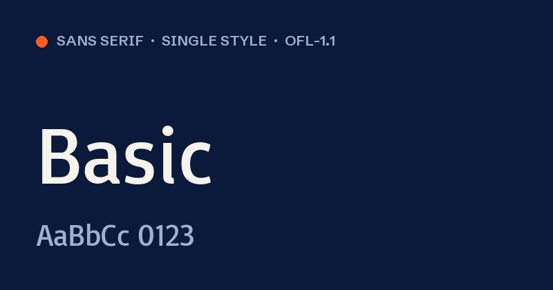 Voorbeeld van het font Basic
