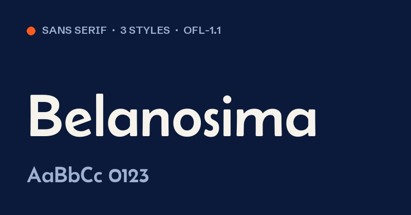 Voorbeeld van het font Belanosima
