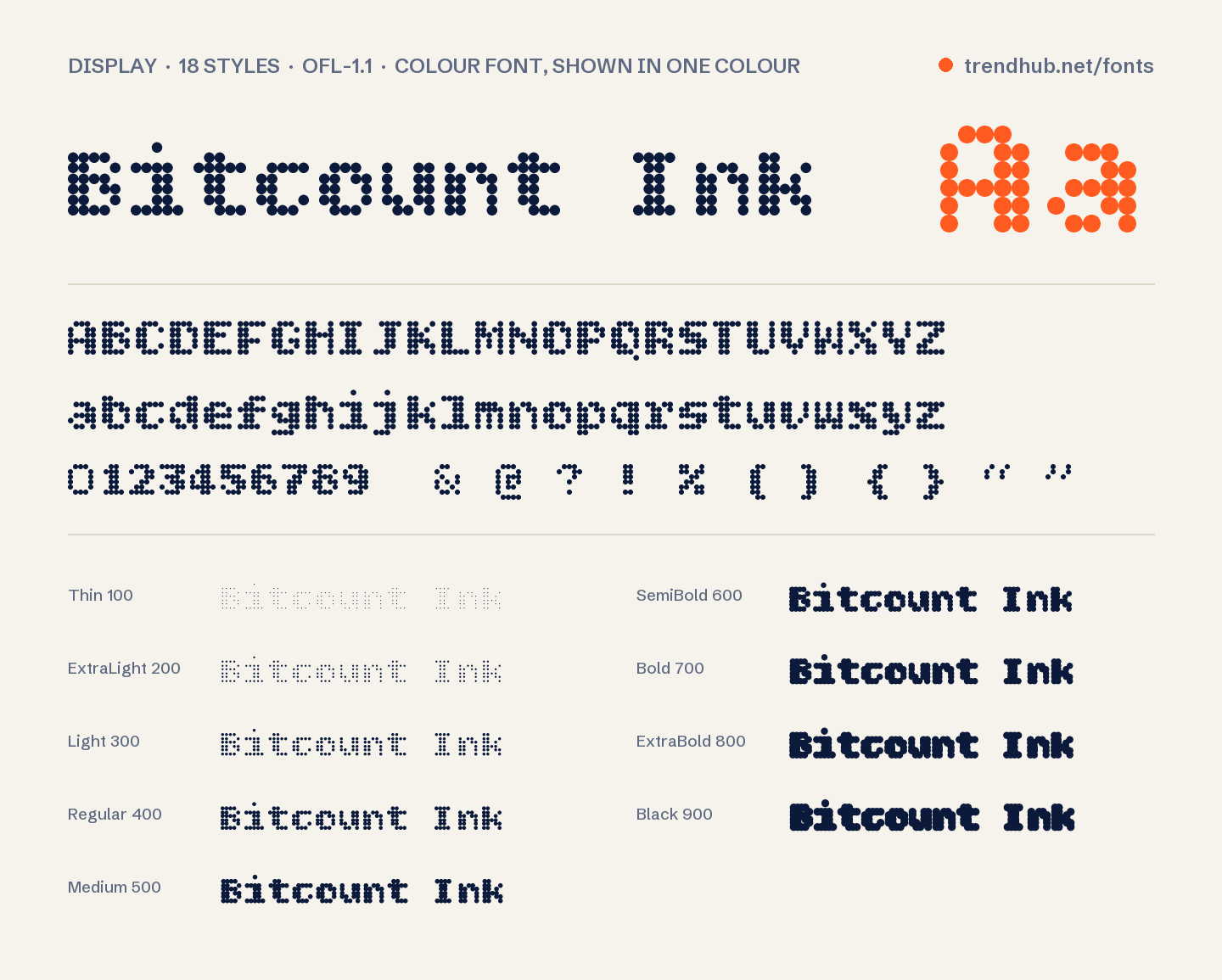 Schriftmuster von Bitcount Ink