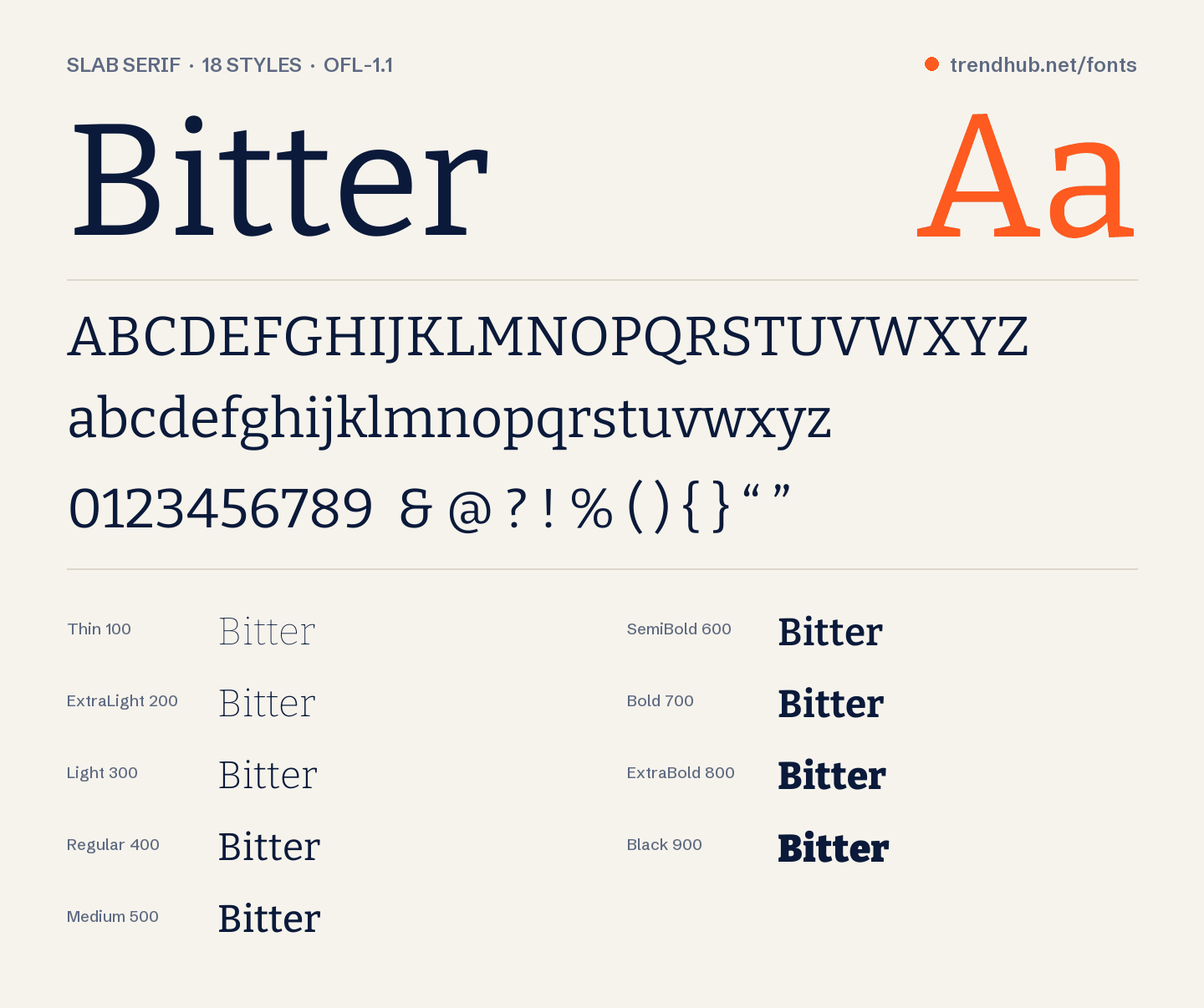 Bitter font örneği