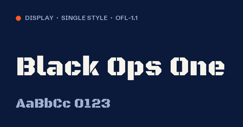 Black Ops One font önizlemesi