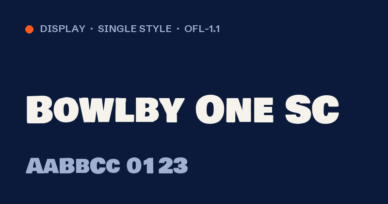 Προεπισκόπηση της γραμματοσειράς Bowlby One SC