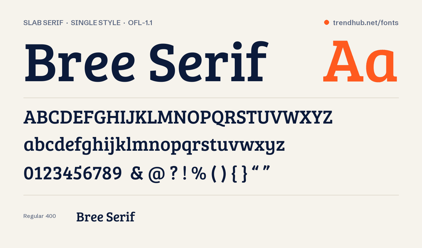 Schriftmuster von Bree Serif