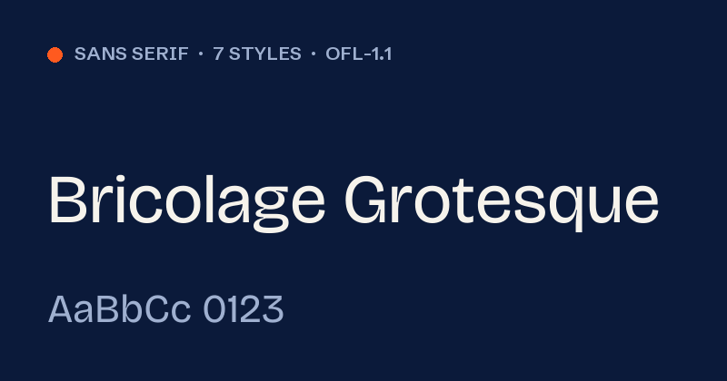 Vorschau des Fonts Bricolage Grotesque