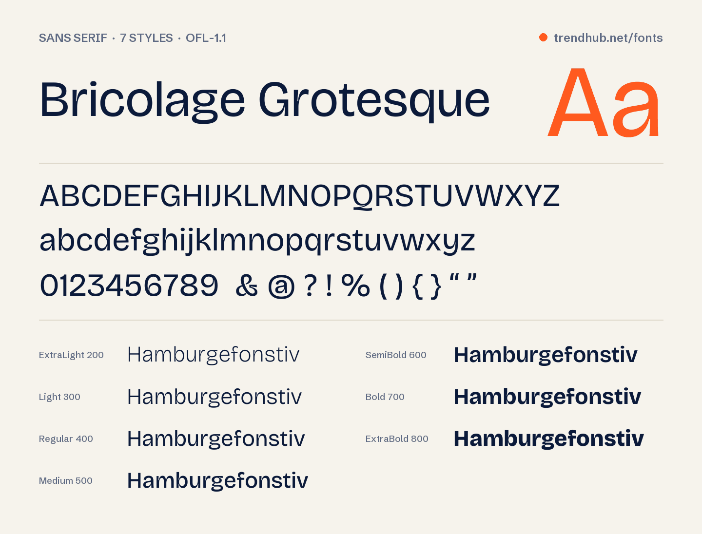 Schriftmuster von Bricolage Grotesque