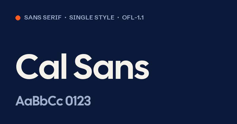 Voorbeeld van het font Cal Sans