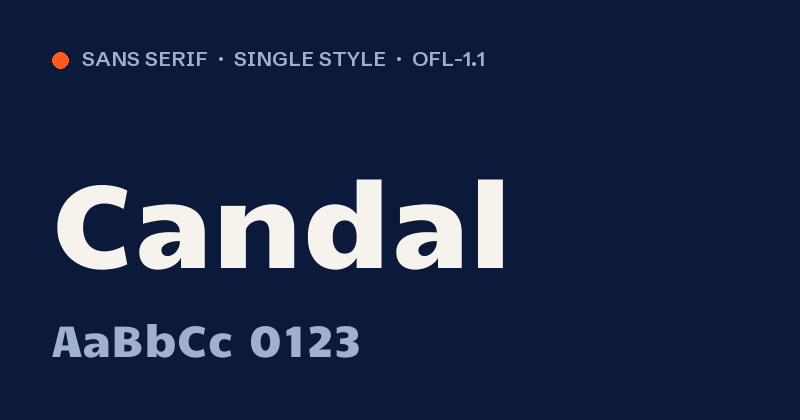 Voorbeeld van het font Candal
