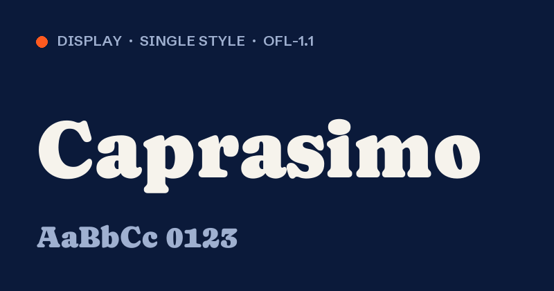 Caprasimo font preview card