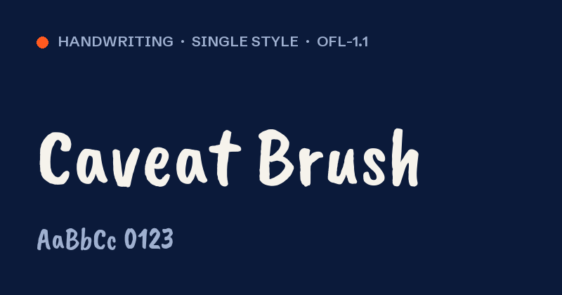 Voorbeeld van het font Caveat Brush
