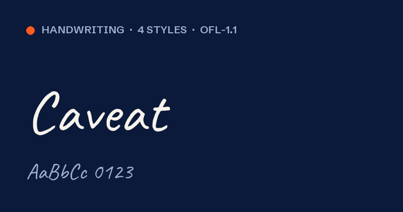 Anteprima del font Caveat