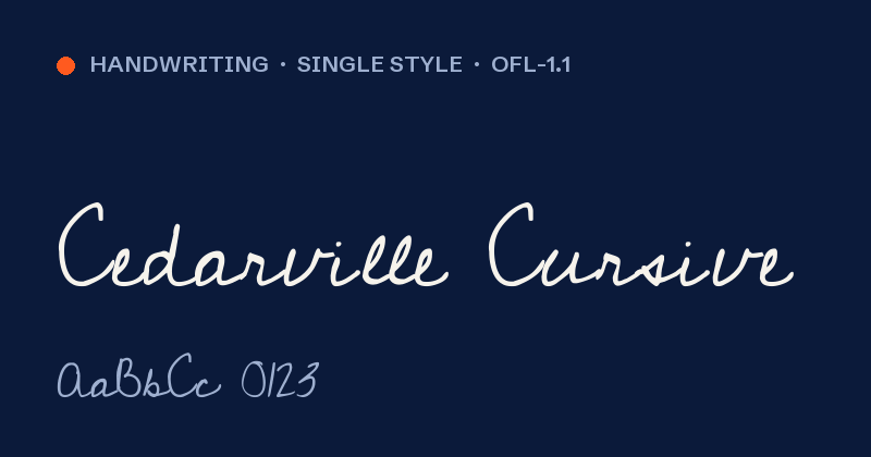 Voorbeeld van het font Cedarville Cursive