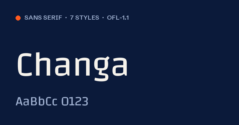 Превью шрифта Changa
