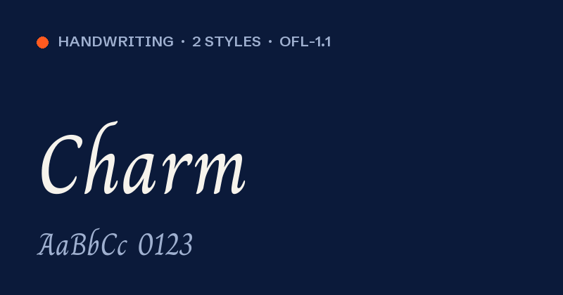 Voorbeeld van het font Charm
