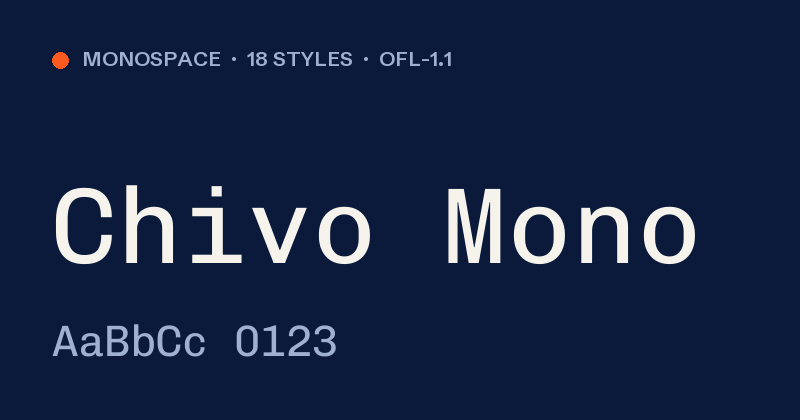 Превью шрифта Chivo Mono