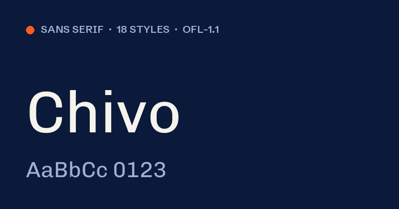 Chivo font preview card