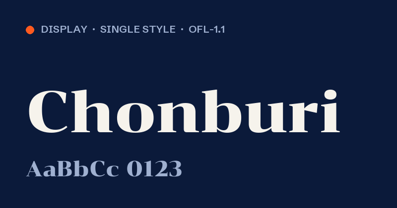Voorbeeld van het font Chonburi