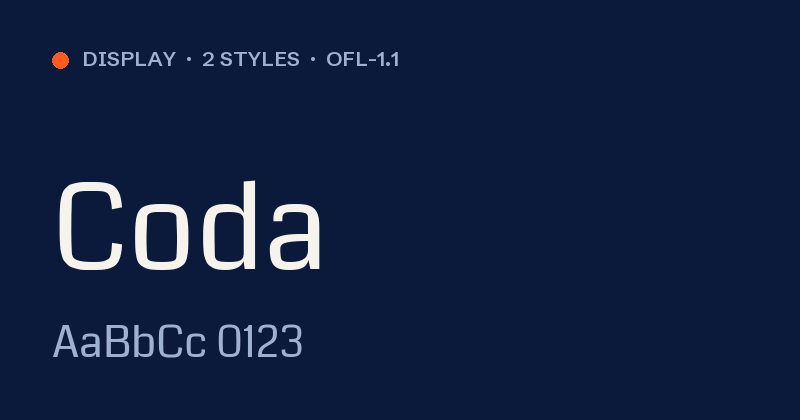 Anteprima del font Coda