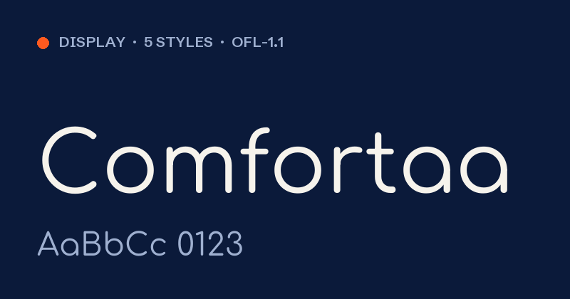 Voorbeeld van het font Comfortaa