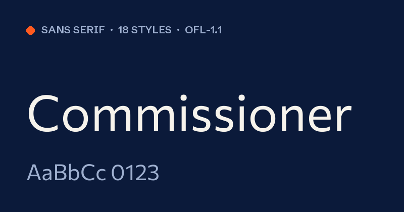 Vorschau des Fonts Commissioner