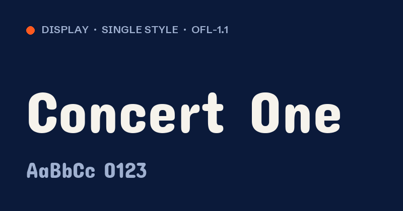 Voorbeeld van het font Concert One