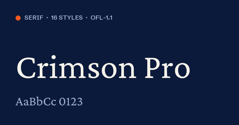 Crimson Pro font önizlemesi