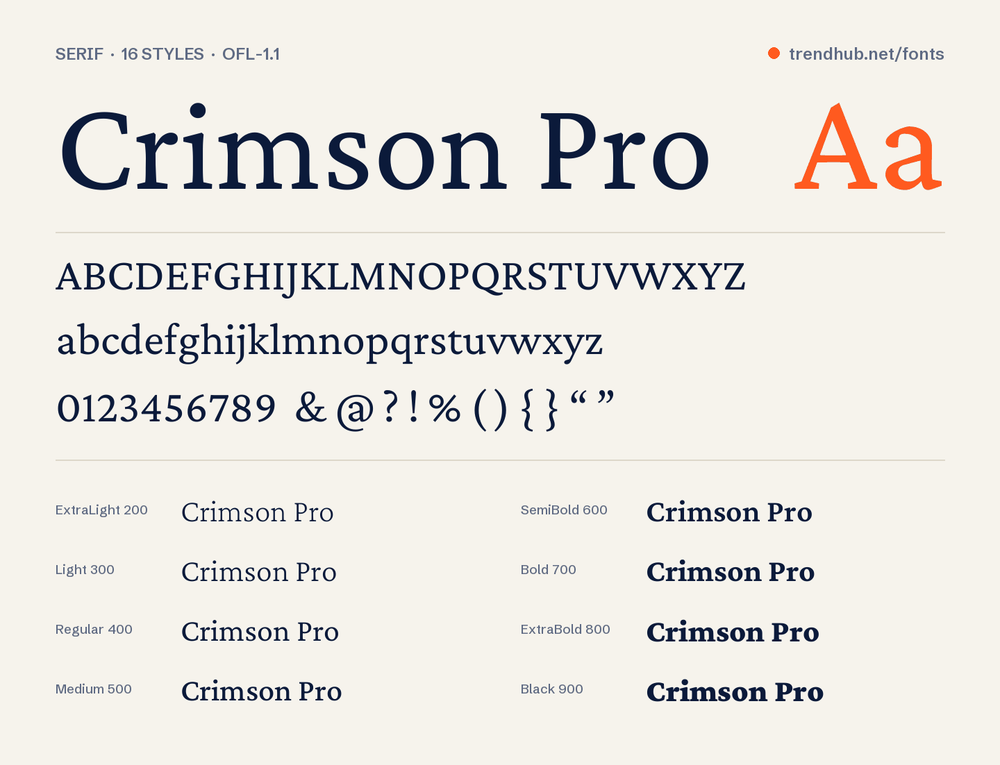 Crimson Pro font örneği
