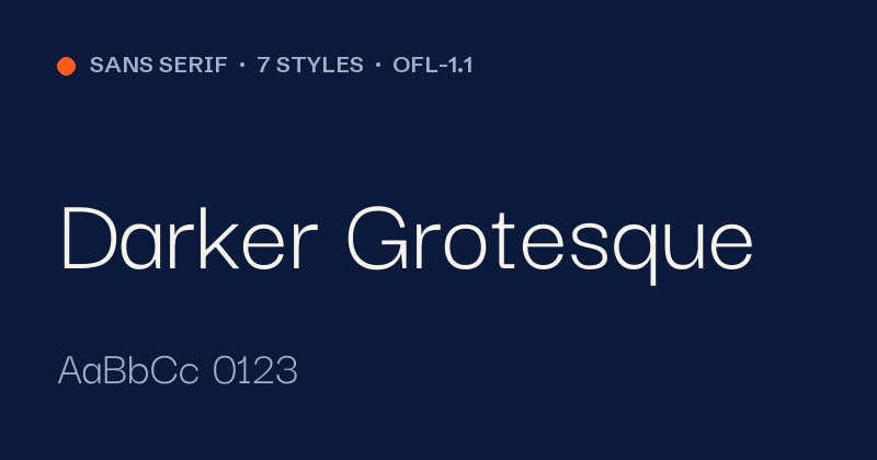 Anteprima del font Darker Grotesque