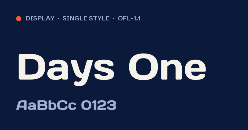Anteprima del font Days One