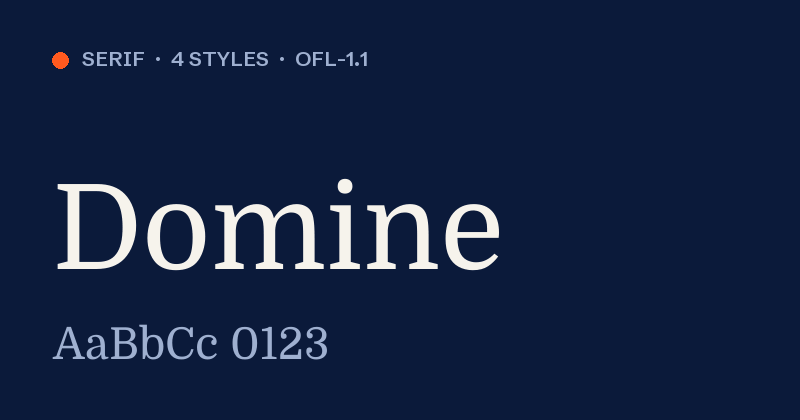 Domine font preview card